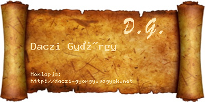 Daczi György névjegykártya